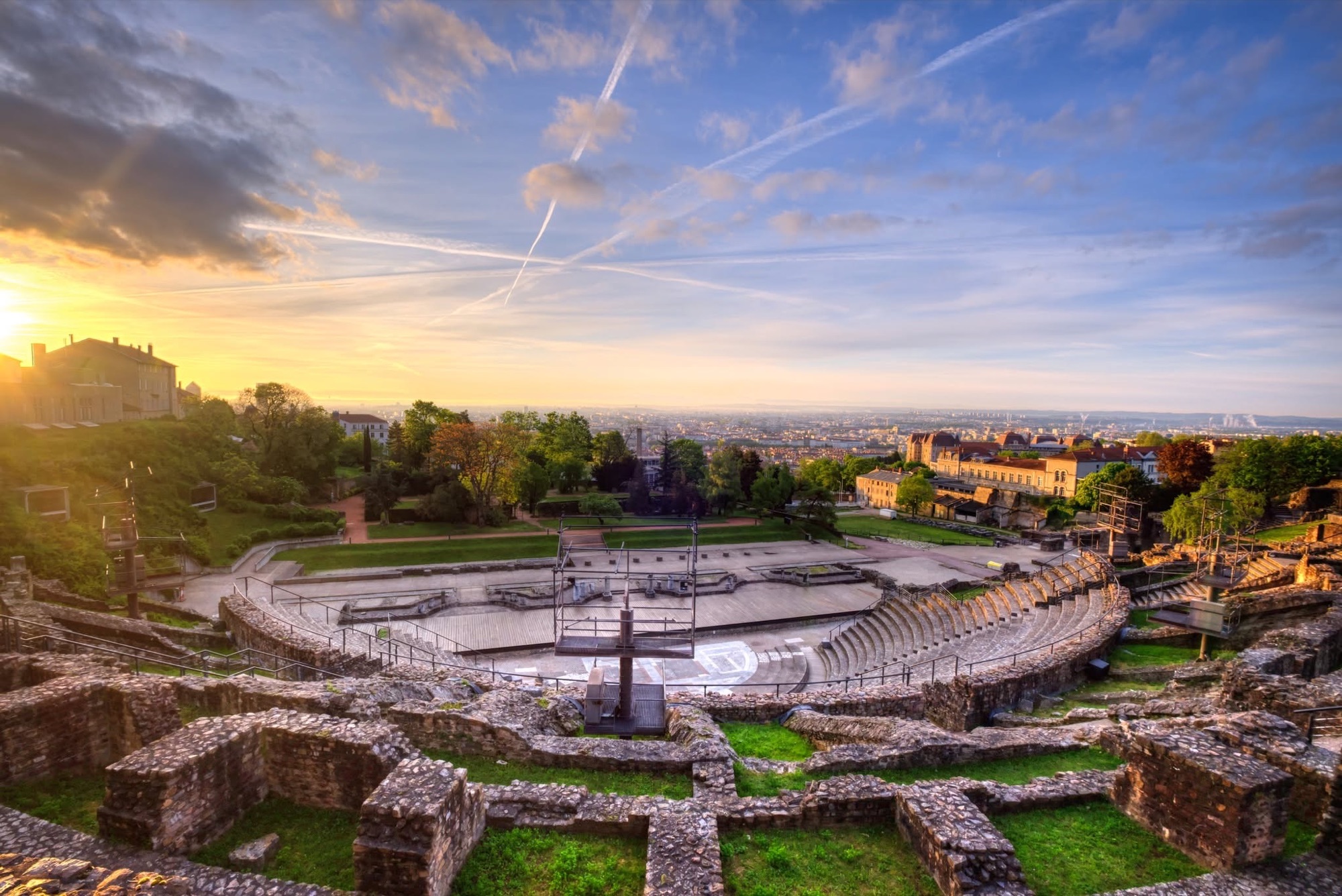 Théâtre gallo-romain de Fourvière (Roman theatre) at sunrise