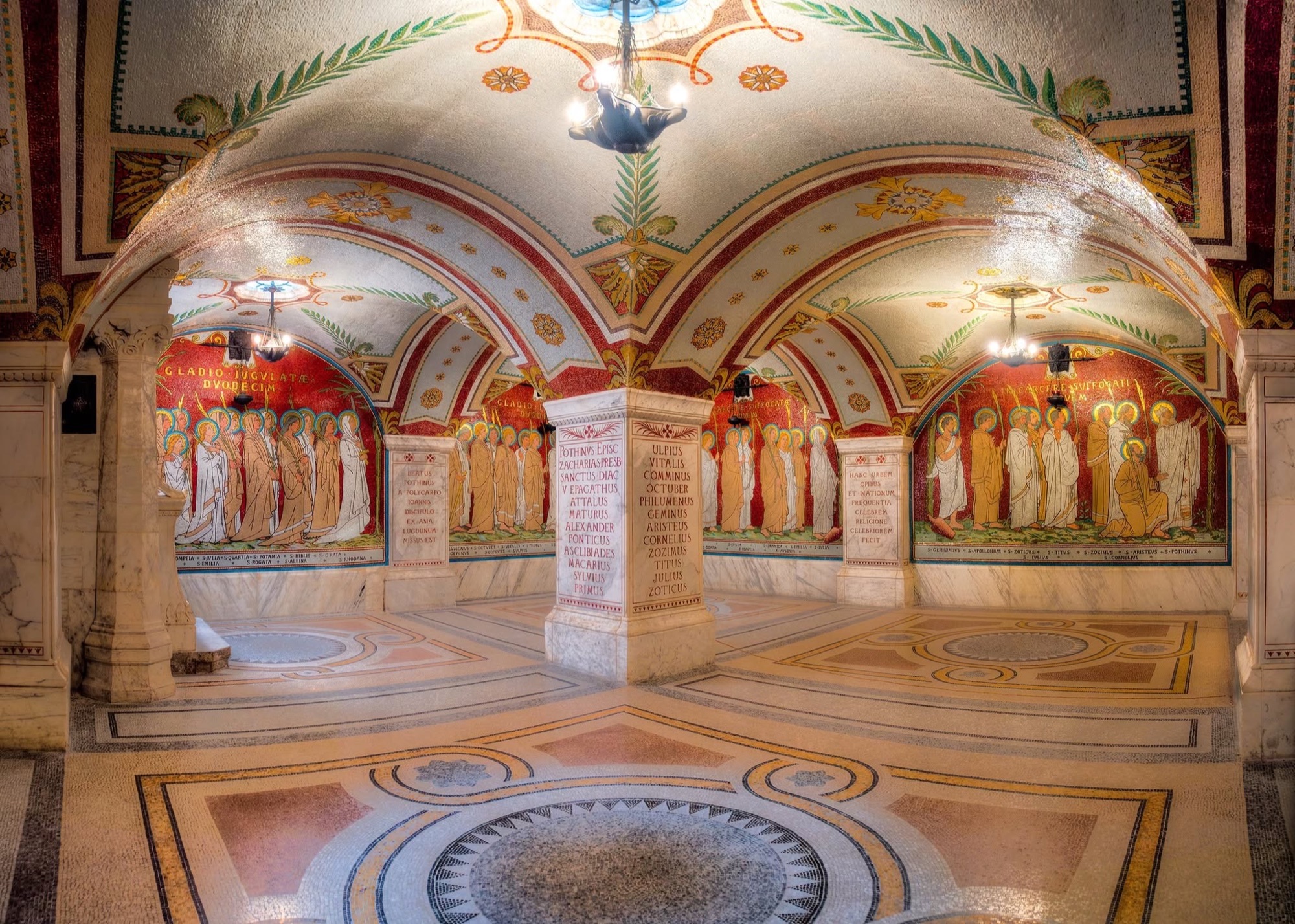 Crypt with mosaics (caption 'ECCLY')