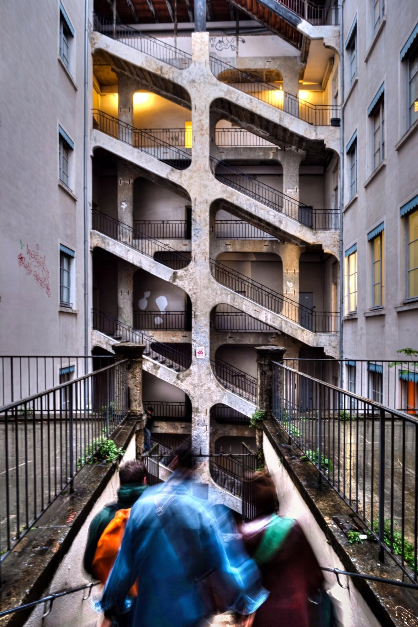Cour des Voraces traboule staircase, Croix-Rousse