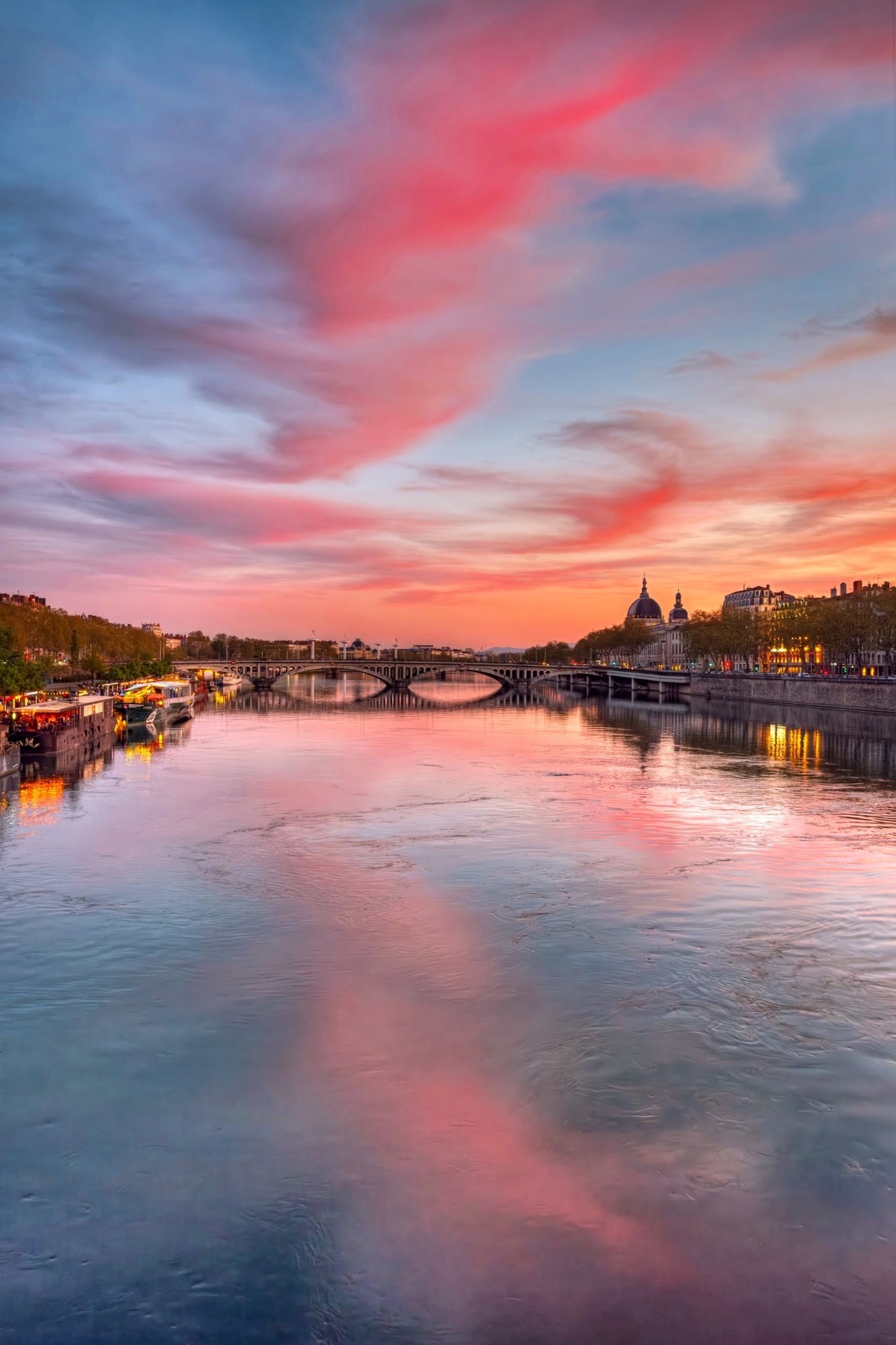 Sunset over the Rhône (portrait)