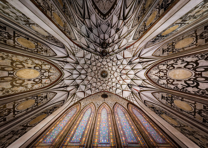 Ceiling of Tabatabaiha House, Kashan, Iran — photograph by Mohammadreza Domiri Ganji